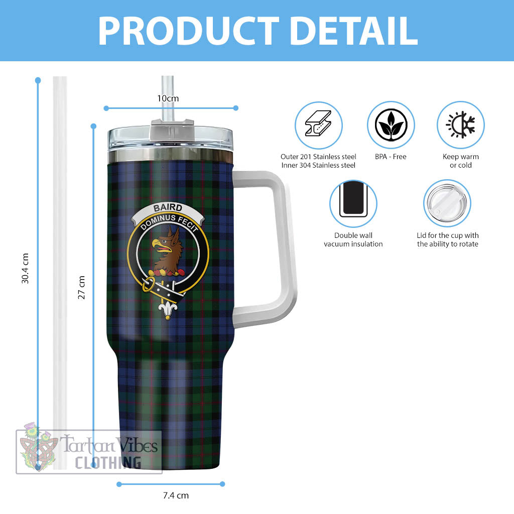 Tartan Vibes Clothing Baird Tartan and Family Crest Tumbler with Handle