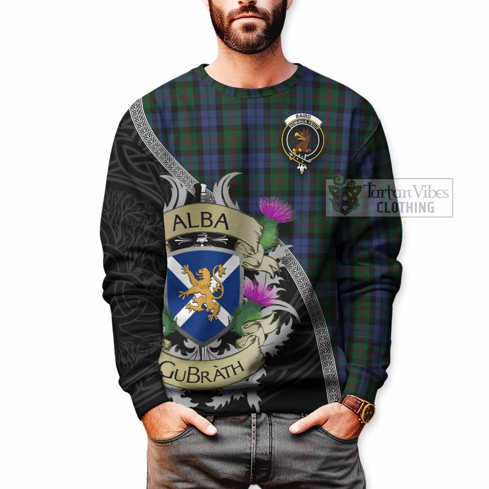 Baird Tartan Family Crest Sweatshirt Lion Rampant Royal Thistle Shield Celtic Inspired - Tartan Vibes Clothing