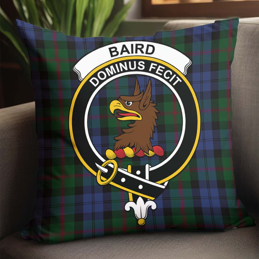 Baird Tartan Pillow Cover with Family Crest - Tartanvibesclothing