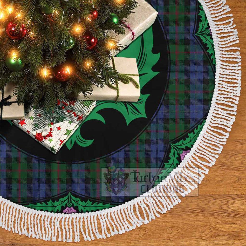 Tartan Vibes Clothing Baird Tartan Christmas Tree Skirt Scottish Thistle Style