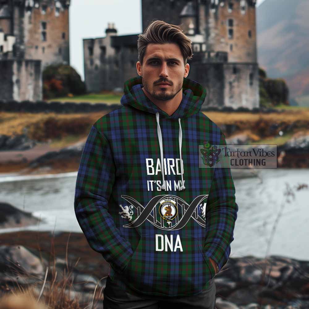 Tartan Vibes Clothing Baird Tartan Cotton Hoodie with Family Crest DNA In Me Style