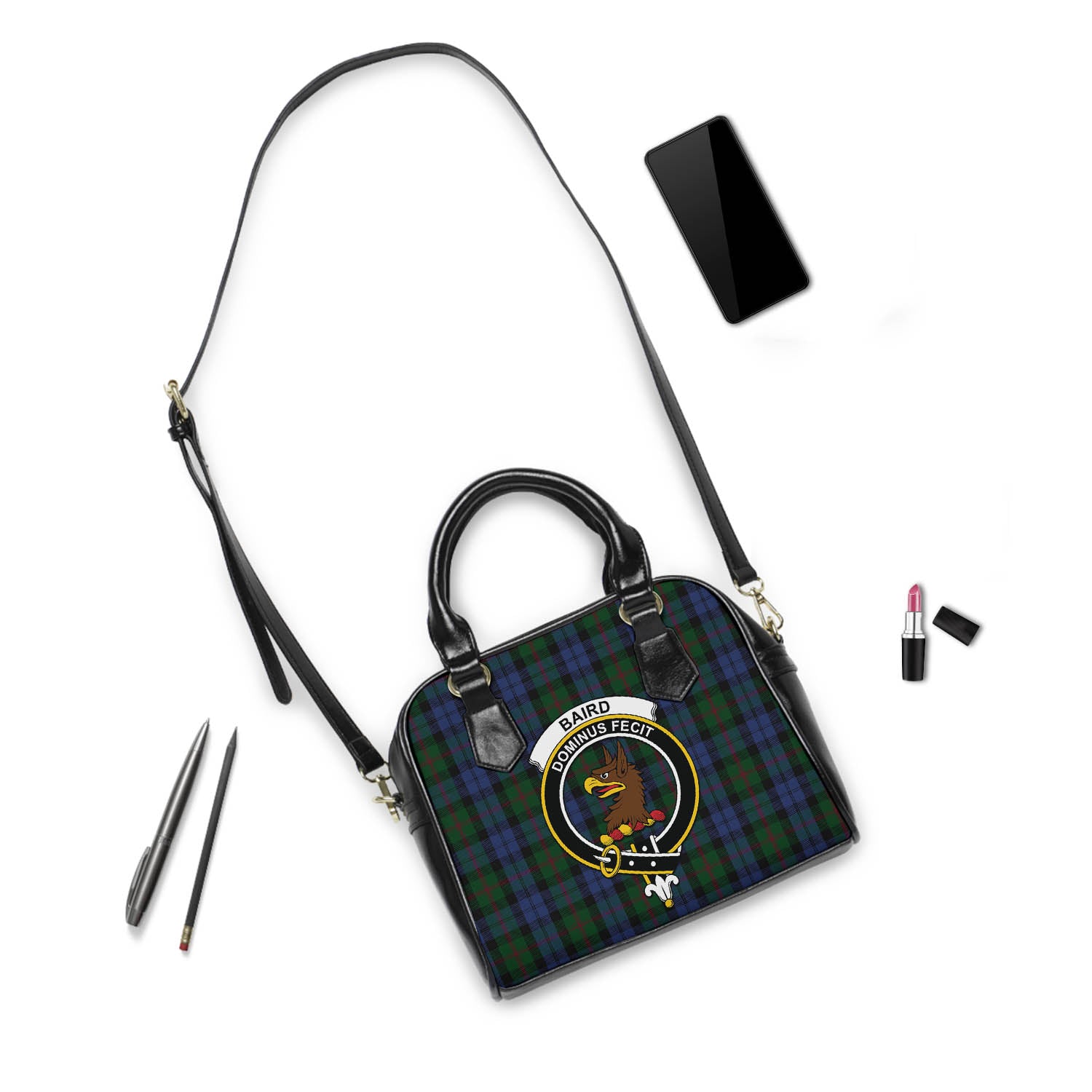 Baird Tartan Shoulder Handbags with Family Crest - Tartanvibesclothing