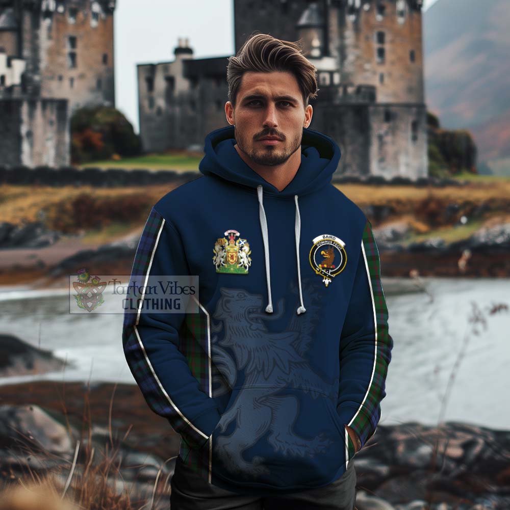 Tartan Vibes Clothing Baird Tartan Cotton Hoodie with Family Crest and Lion Rampant Vibes Sport Style