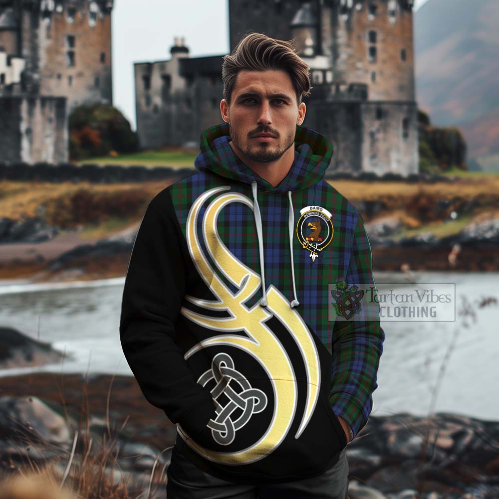 Tartan Vibes Clothing Baird Tartan Cotton Hoodie with Family Crest and Celtic Symbol Style