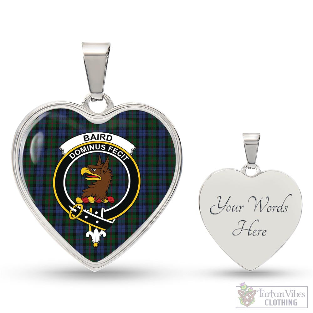 Baird Tartan Heart Necklace with Family Crest Luxury Necklace (Silver) Yes - Tartan Vibes Clothing