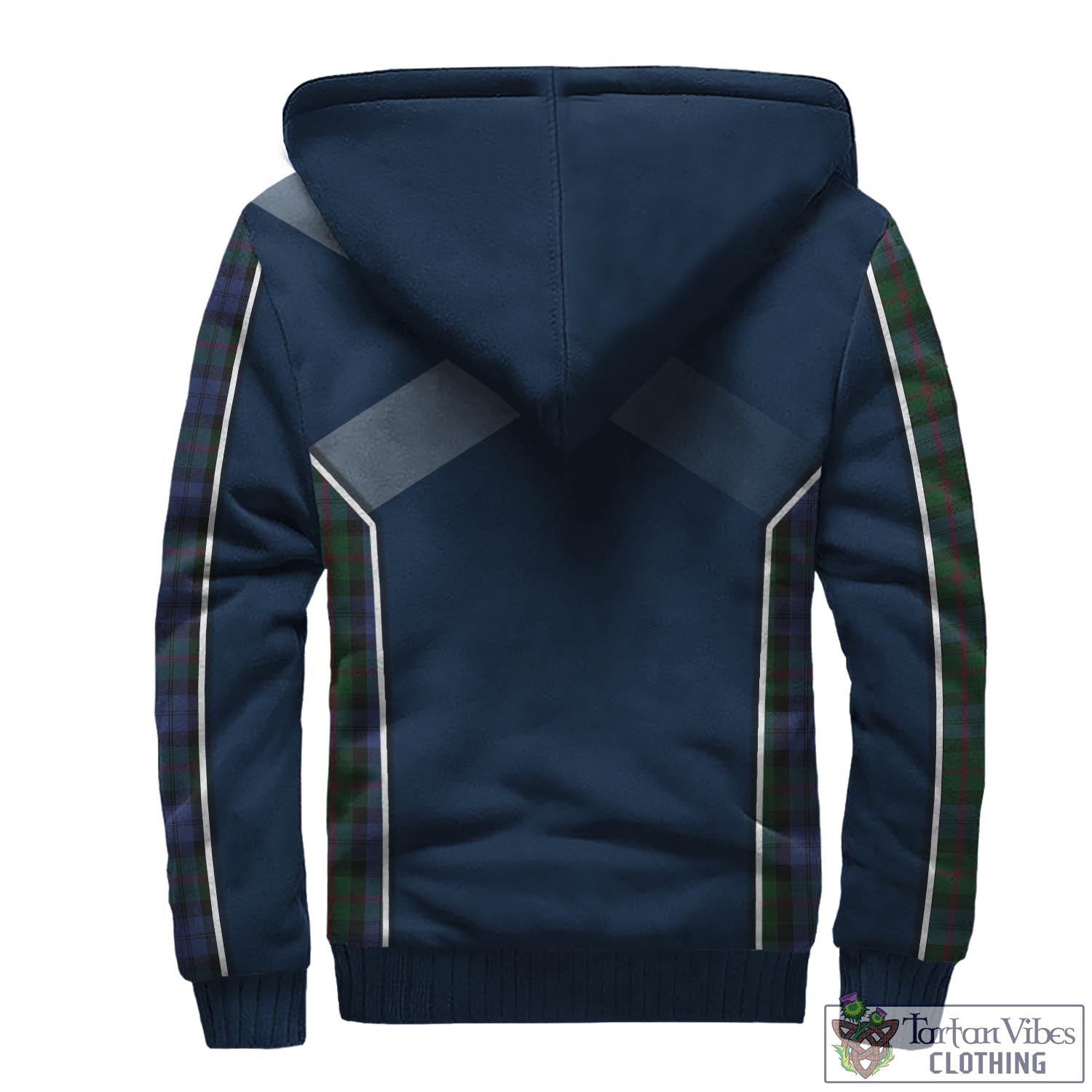 Tartan Vibes Clothing Baird Tartan Sherpa Hoodie with Family Crest and Scottish Thistle Vibes Sport Style