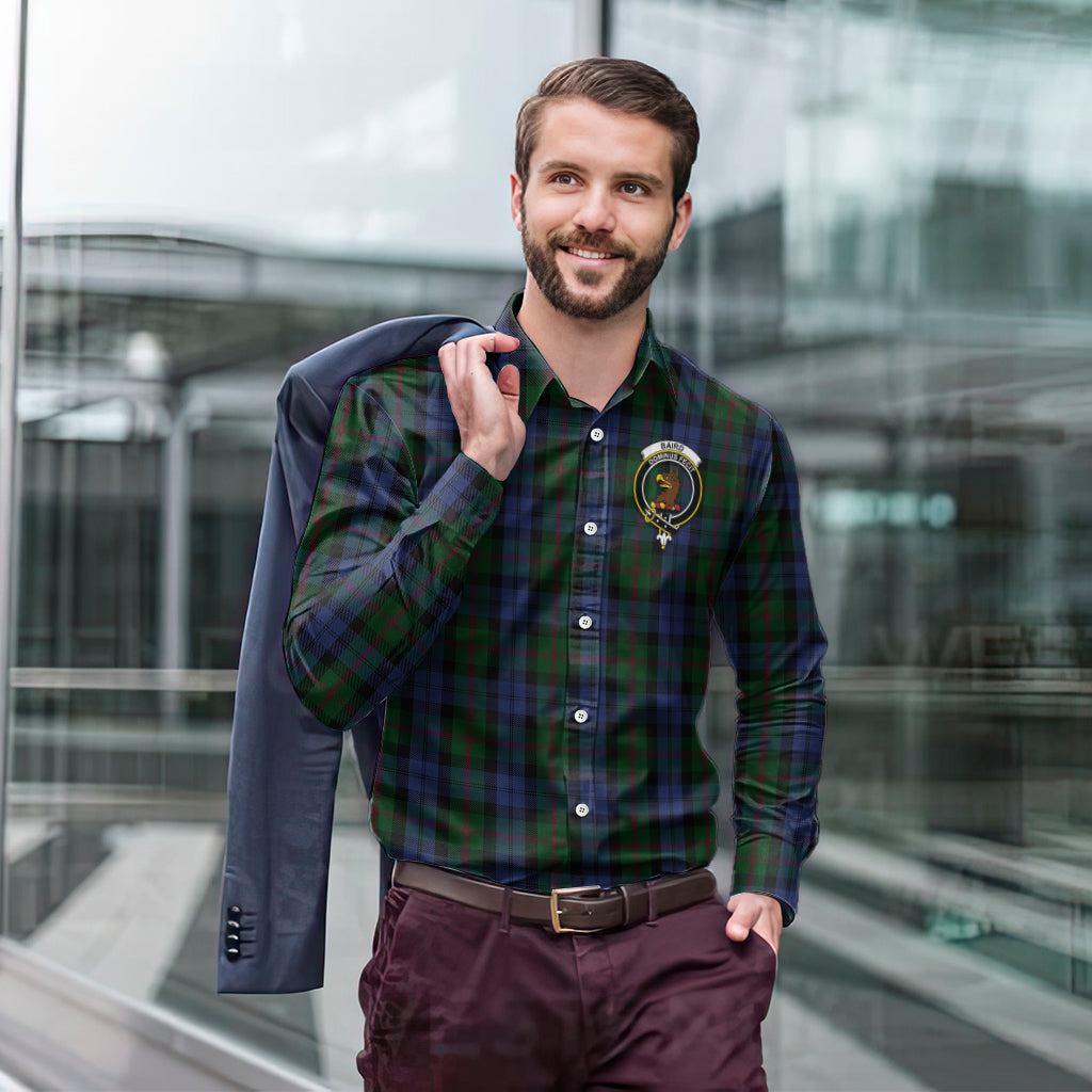 Baird Tartan Long Sleeve Button Up Shirt with Family Crest - Tartanvibesclothing