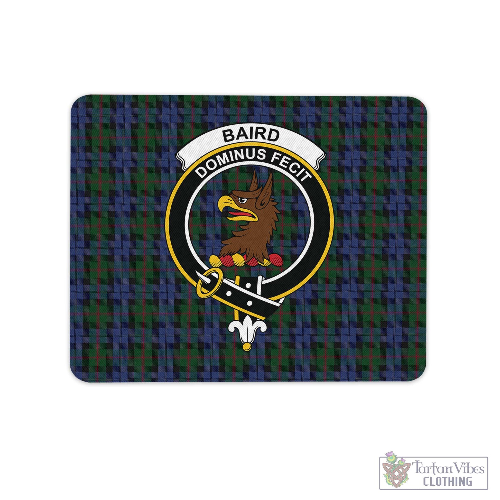 Tartan Vibes Clothing Baird Tartan Mouse Pad with Family Crest