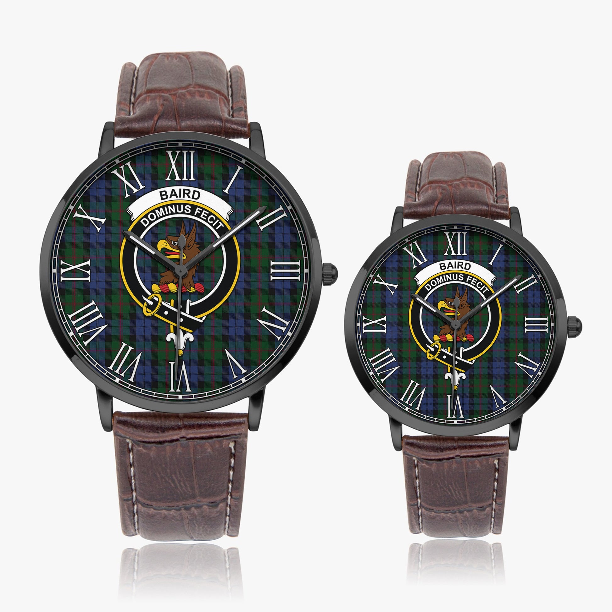 Baird Tartan Family Crest Leather Strap Quartz Watch - Tartanvibesclothing