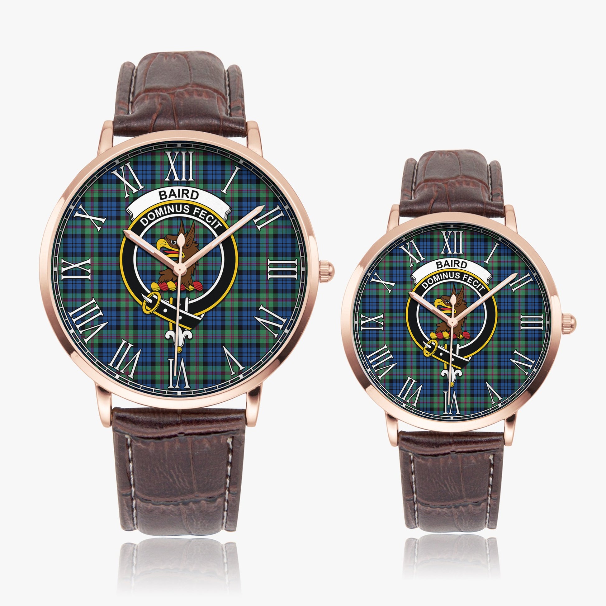 Baird Ancient Tartan Family Crest Leather Strap Quartz Watch - Tartanvibesclothing