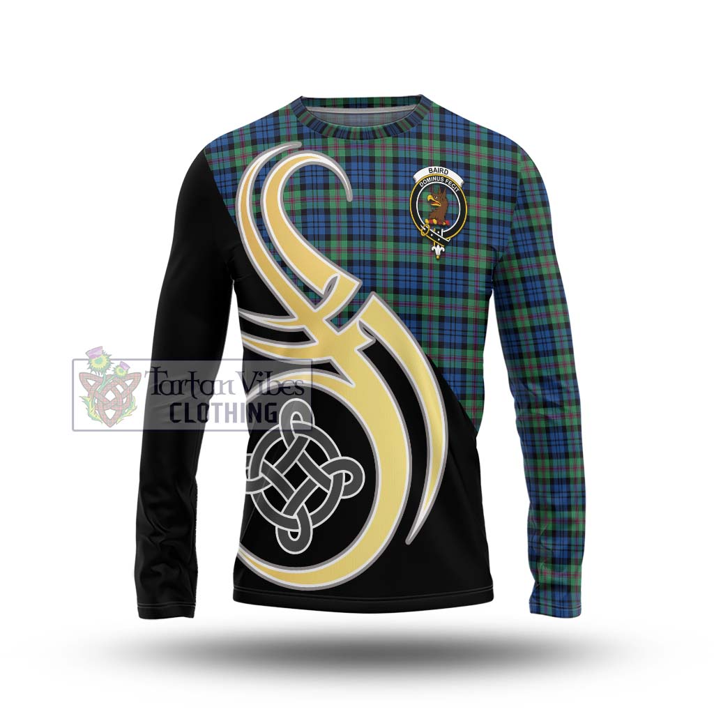 Baird Ancient Tartan Long Sleeve T-Shirt with Family Crest and Celtic Symbol Style Unisex - Tartan Vibes Clothing