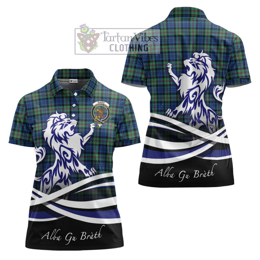 Baird Ancient Tartan Women's Polo Shirt with Alba Gu Brath Regal Lion Emblem Women - Tartanvibesclothing Shop