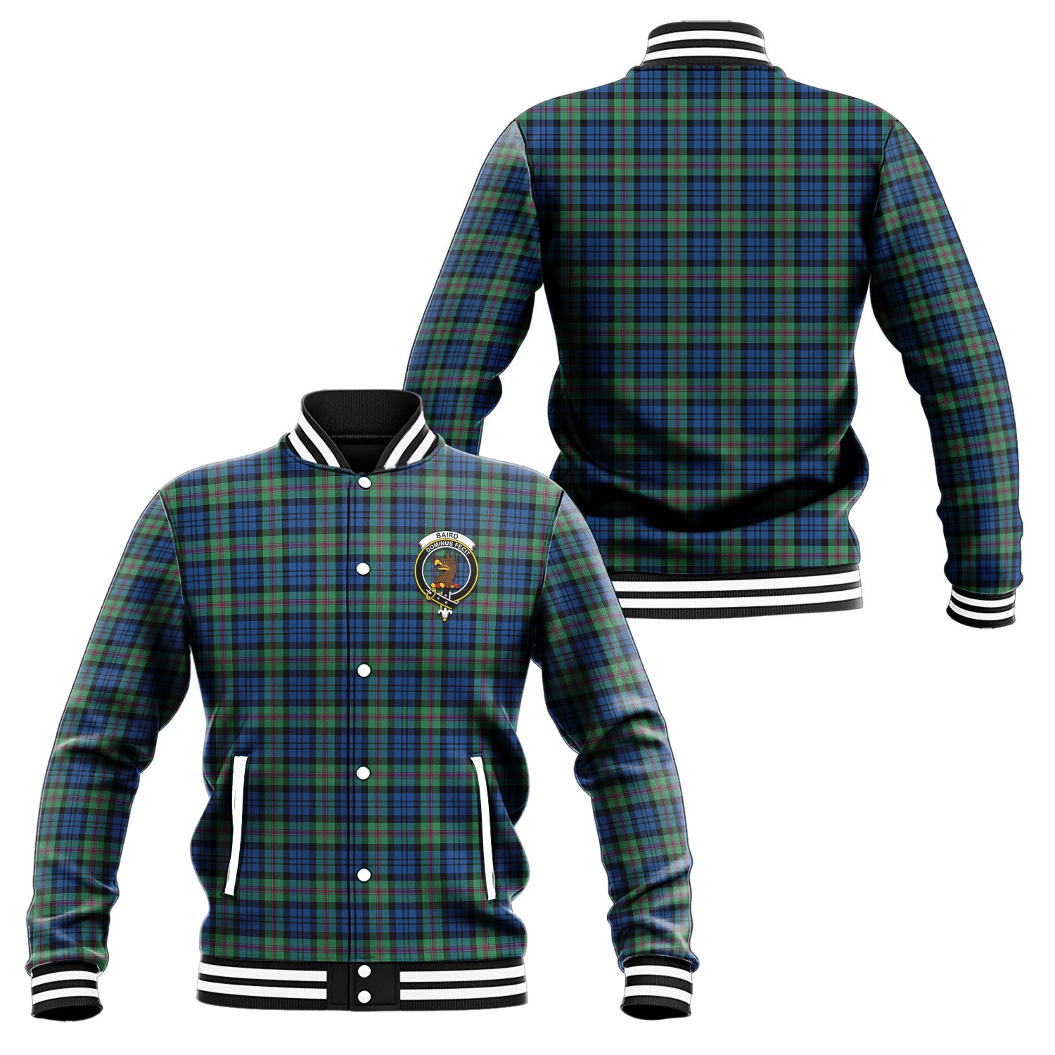 Baird Ancient Tartan Baseball Jacket with Family Crest Unisex - Tartan Vibes Clothing