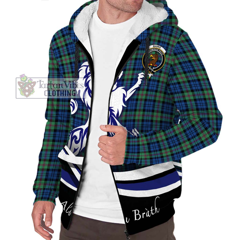 Baird Ancient Tartan Sherpa Hoodie with Alba Gu Brath Regal Lion Emblem Unisex S - Tartanvibesclothing Shop