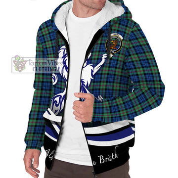 Baird Ancient Tartan Sherpa Hoodie with Alba Gu Brath Regal Lion Emblem