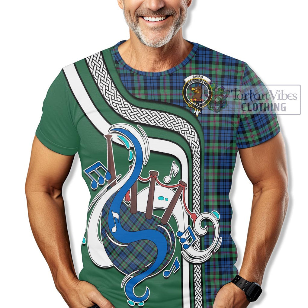 Baird Ancient Tartan T-Shirt with Epic Bagpipe Style Kid's Shirt - Tartanvibesclothing Shop