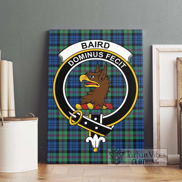 Baird Ancient Tartan Canvas Print Wall Art with Family Crest