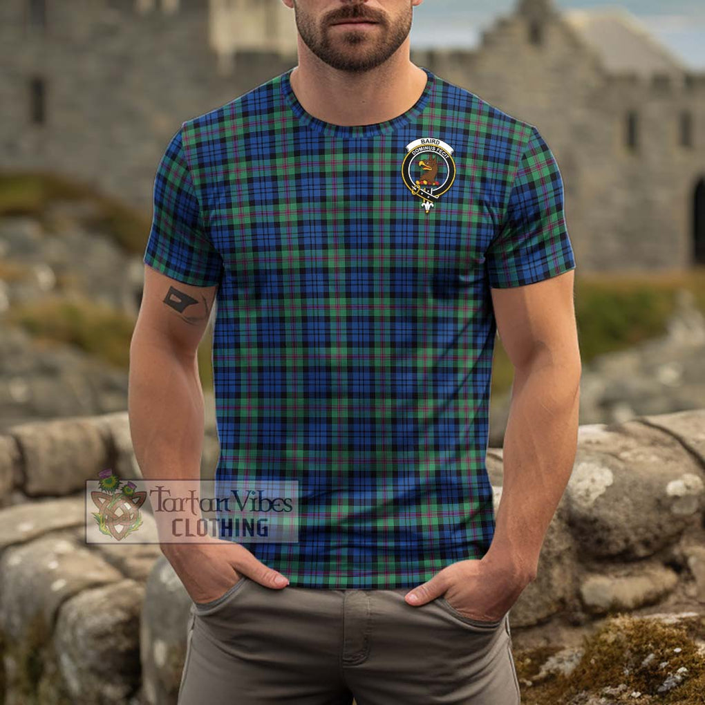 Baird Ancient Tartan Cotton T-Shirt with Family Crest Men's Shirt - Tartanvibesclothing Shop