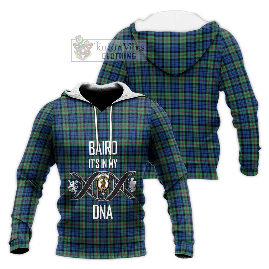 Baird Ancient Tartan Knitted Hoodie with Family Crest DNA In Me Style Unisex Knitted Pullover Hoodie - Tartanvibesclothing Shop