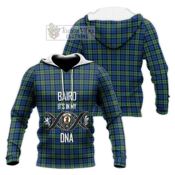 Baird Ancient Tartan Knitted Hoodie with Family Crest DNA In Me Style