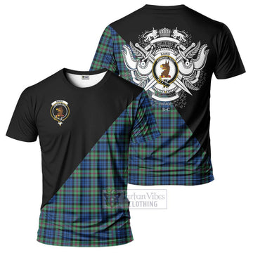 Baird Ancient Tartan T-Shirt with Family Crest and Military Logo Style