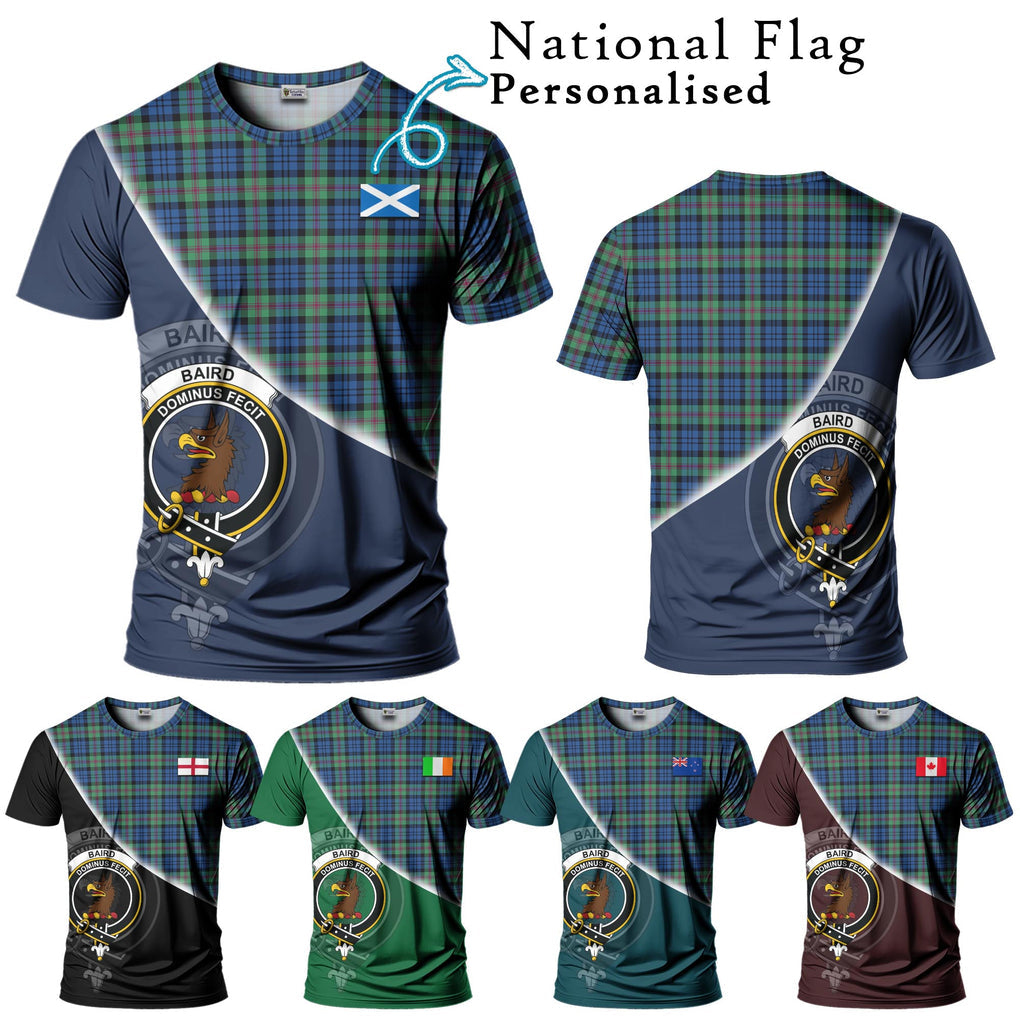 Baird Ancient Tartan T-Shirt with Personalised National Flag and Family Crest Half Style Kid's Shirt - Tartanvibesclothing Shop