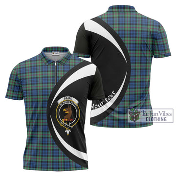 Baird Ancient Tartan Zipper Polo Shirt with Family Crest Circle Style