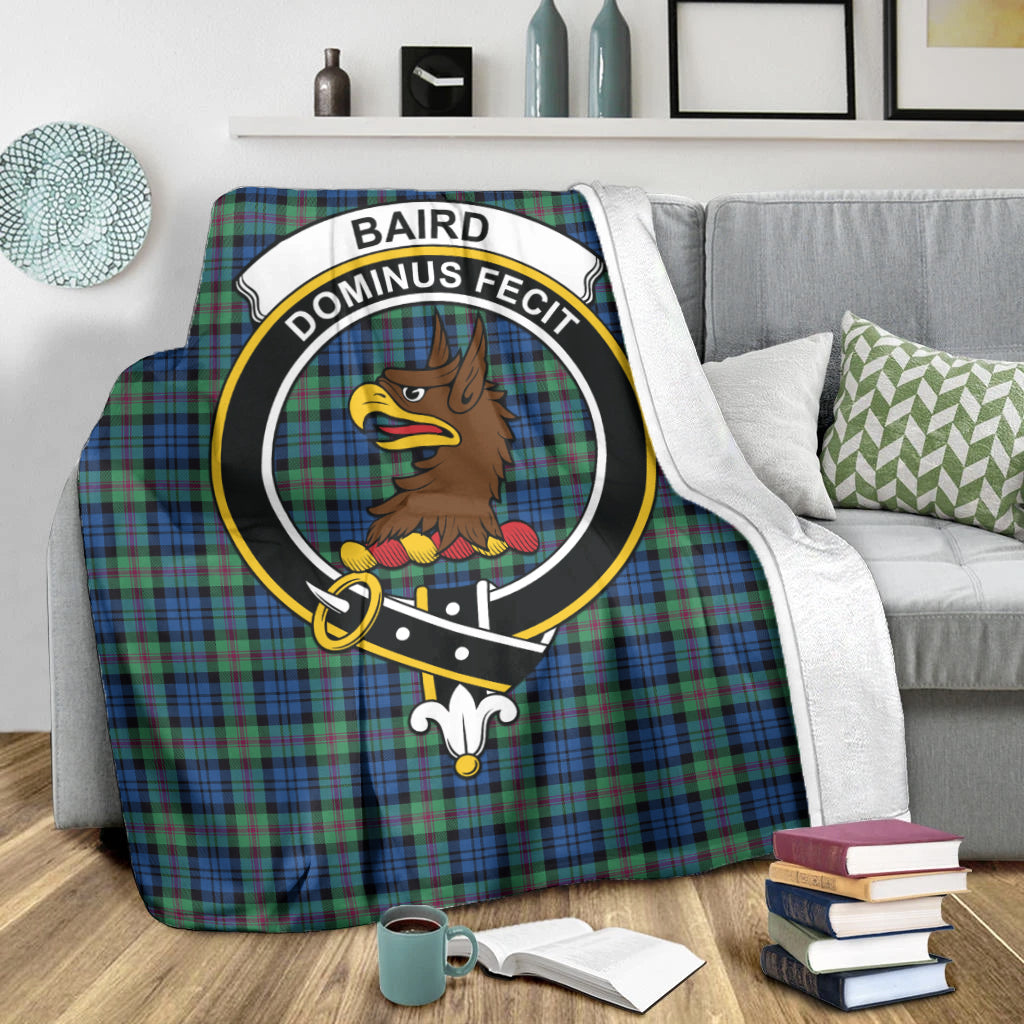 Baird Ancient Tartan Blanket with Family Crest X-Large 59 x 79 inches 150 x 200 cm - Tartan Vibes Clothing