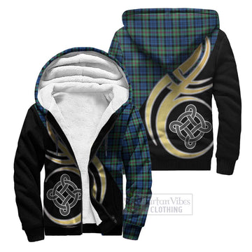 Baird Ancient Tartan Sherpa Hoodie with Family Crest and Celtic Symbol Style