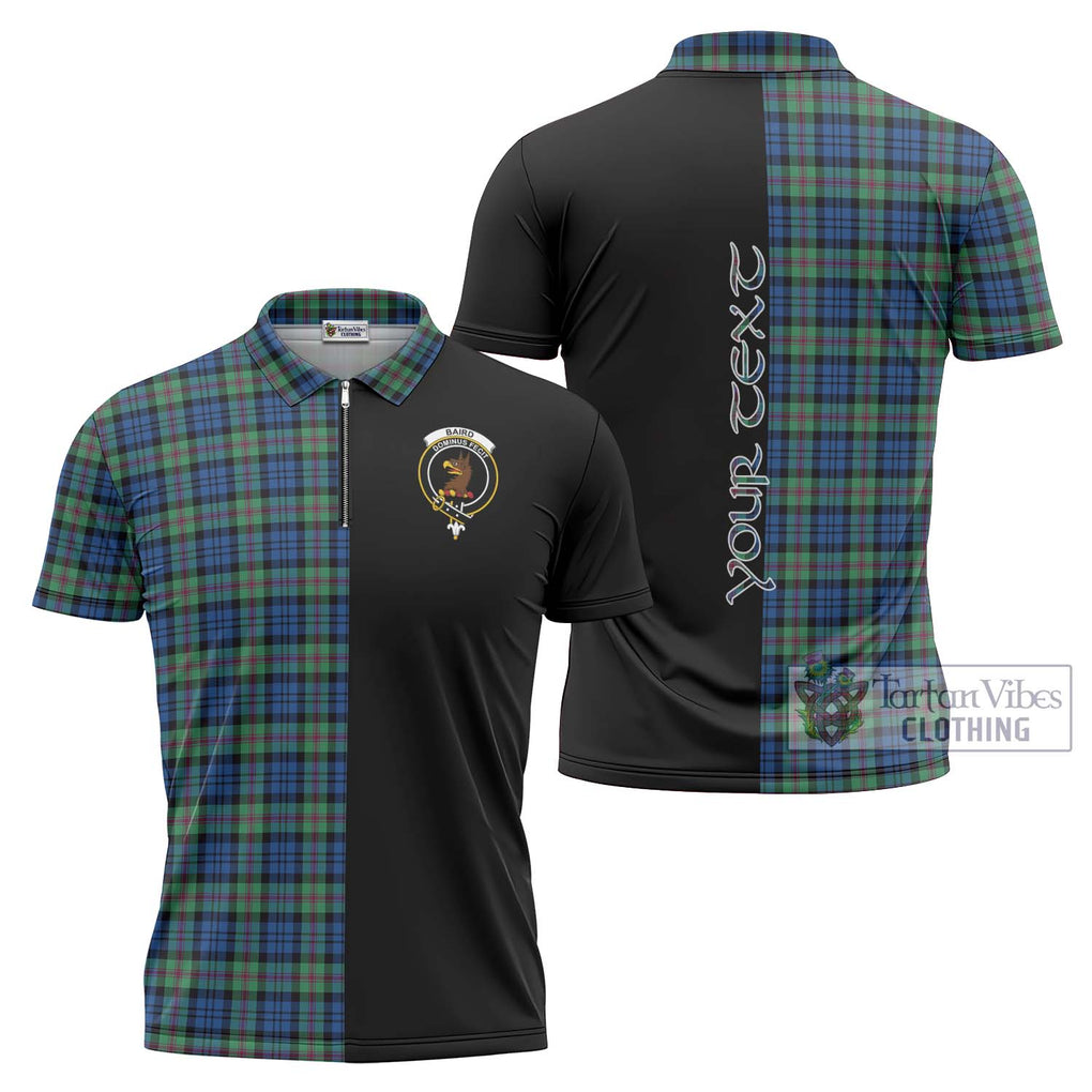 Baird Ancient Tartan Zipper Polo Shirt with Family Crest and Half Of Me Style Unisex - Tartanvibesclothing Shop