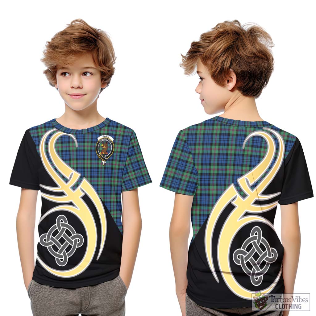 Baird Ancient Tartan Kid T-Shirt with Family Crest and Celtic Symbol Style Youth XL Size14 - Tartan Vibes Clothing