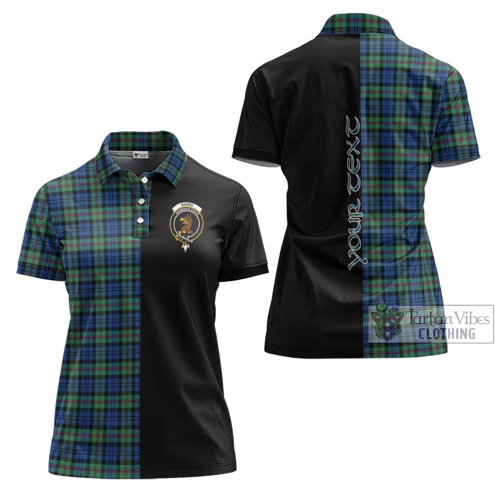 Baird Ancient Tartan Women's Polo Shirt with Family Crest and Half Of Me Style Women - Tartanvibesclothing Shop