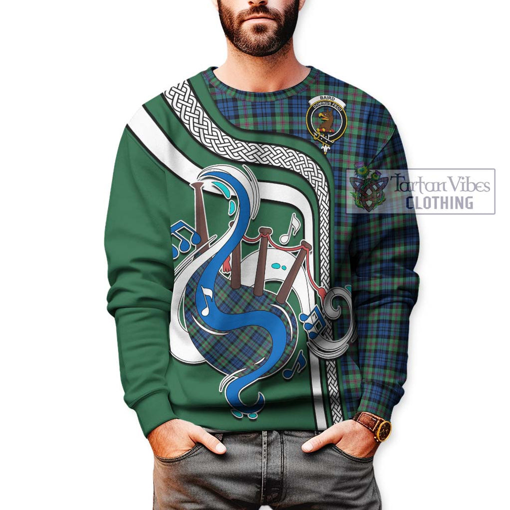 Baird Ancient Tartan Sweatshirt with Epic Bagpipe Style Unisex - Tartanvibesclothing Shop