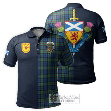 Baird Ancient Tartan Polo Shirt Alba with Scottish Lion Royal Arm Half Style