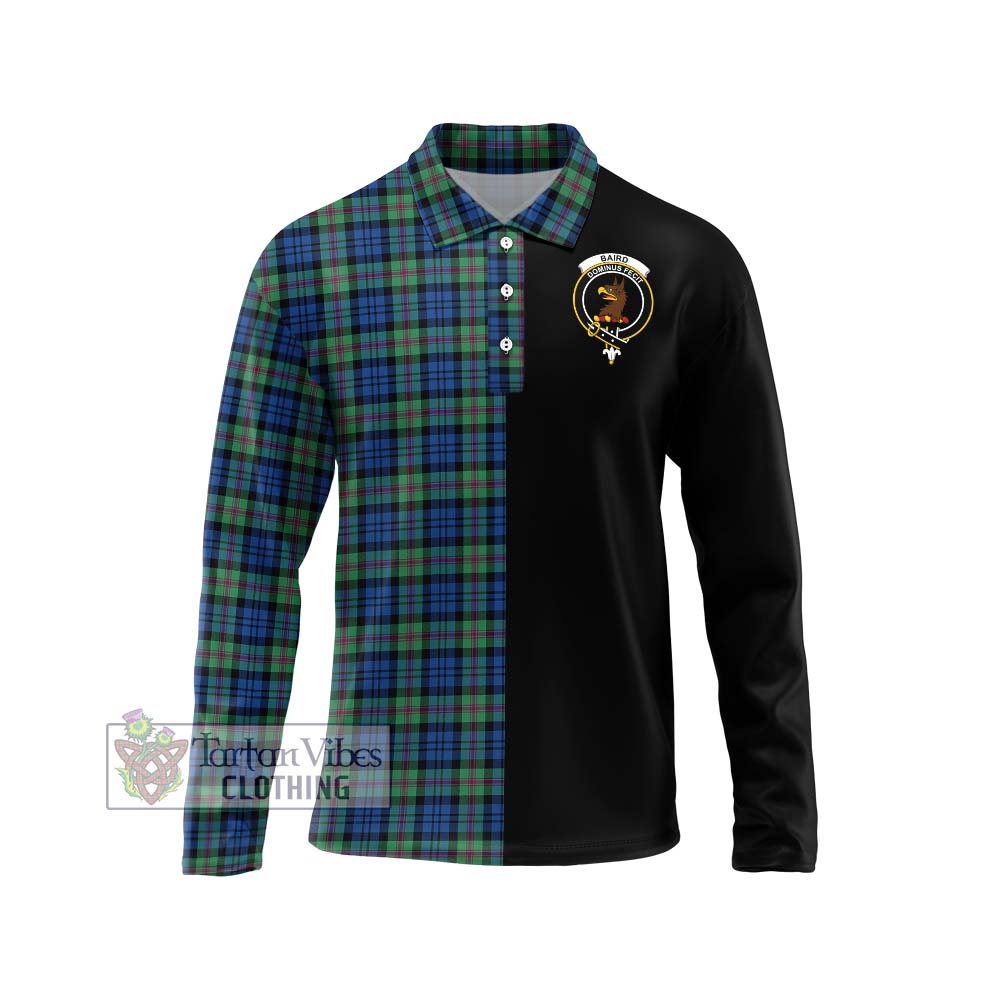 Baird Ancient Tartan Long Sleeve Polo Shirt with Family Crest and Half Of Me Style Unisex - Tartanvibesclothing Shop