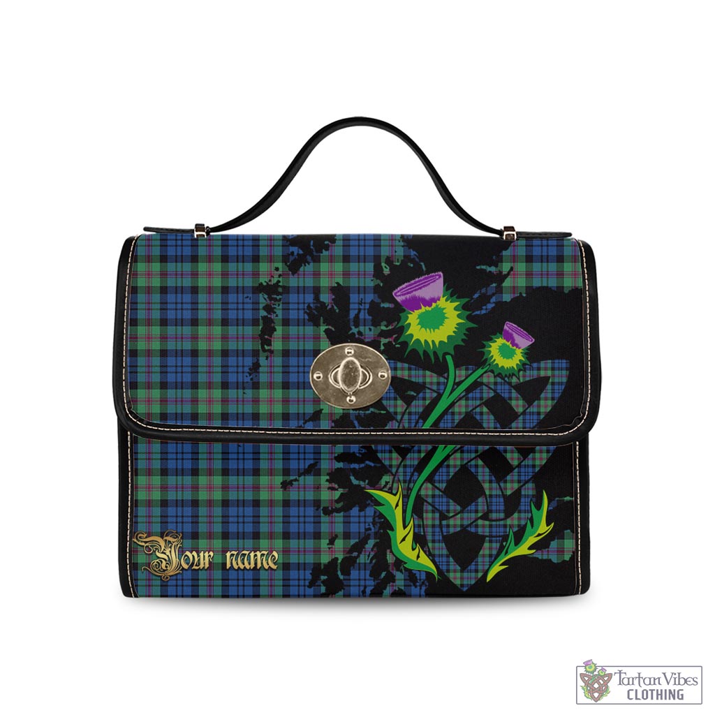 Tartan Vibes Clothing Baird Ancient Tartan Waterproof Canvas Bag with Scotland Map and Thistle Celtic Accents