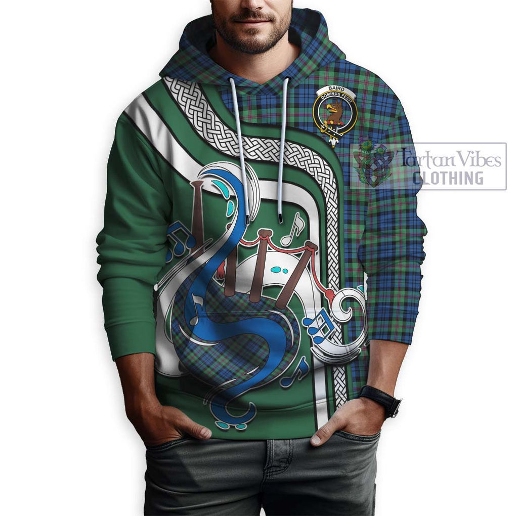 Baird Ancient Tartan Hoodie with Epic Bagpipe Style Zip Hoodie - Tartanvibesclothing Shop