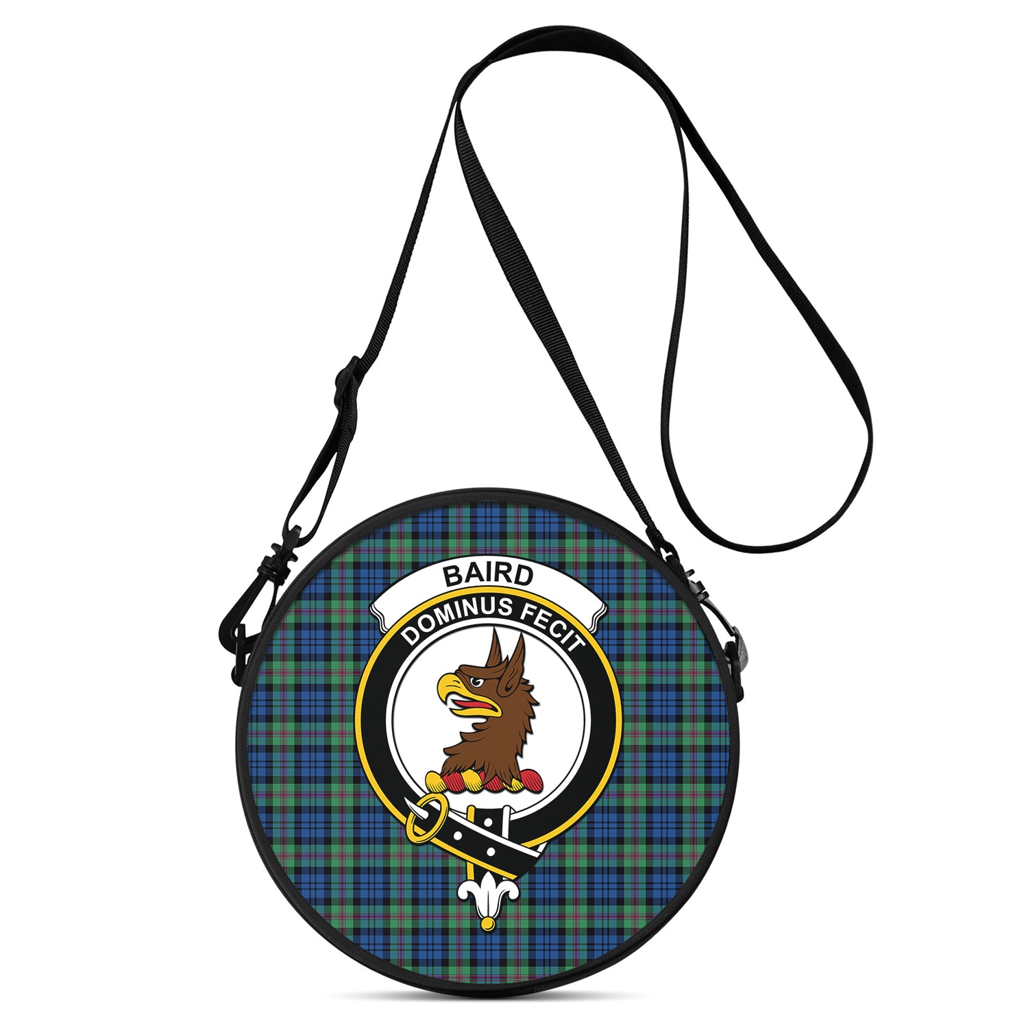 Baird Ancient Tartan Round Satchel Bags with Family Crest One Size 9*9*2.7 inch - Tartanvibesclothing