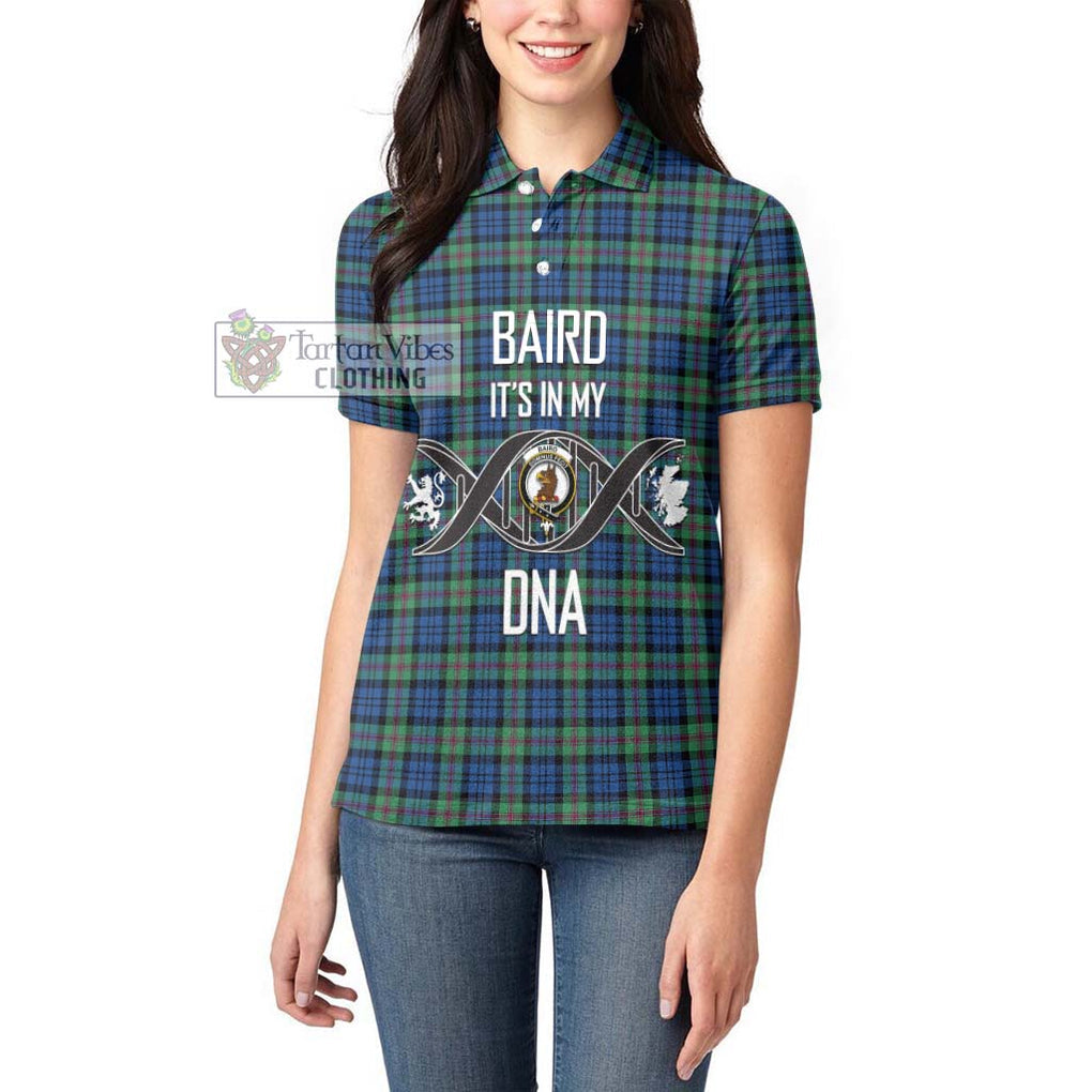 Baird Ancient Tartan Women's Polo Shirt with Family Crest DNA In Me Style Women - Tartanvibesclothing Shop