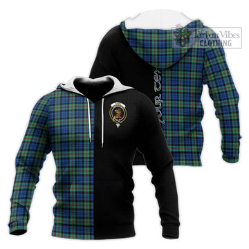 Baird Ancient Tartan Knitted Hoodie with Family Crest and Half Of Me Style