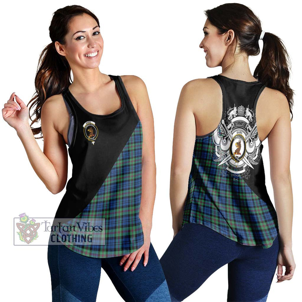 Baird Ancient Tartan Women's Racerback Tanks with Family Crest and Military Logo Style 4XL - Tartanvibesclothing Shop