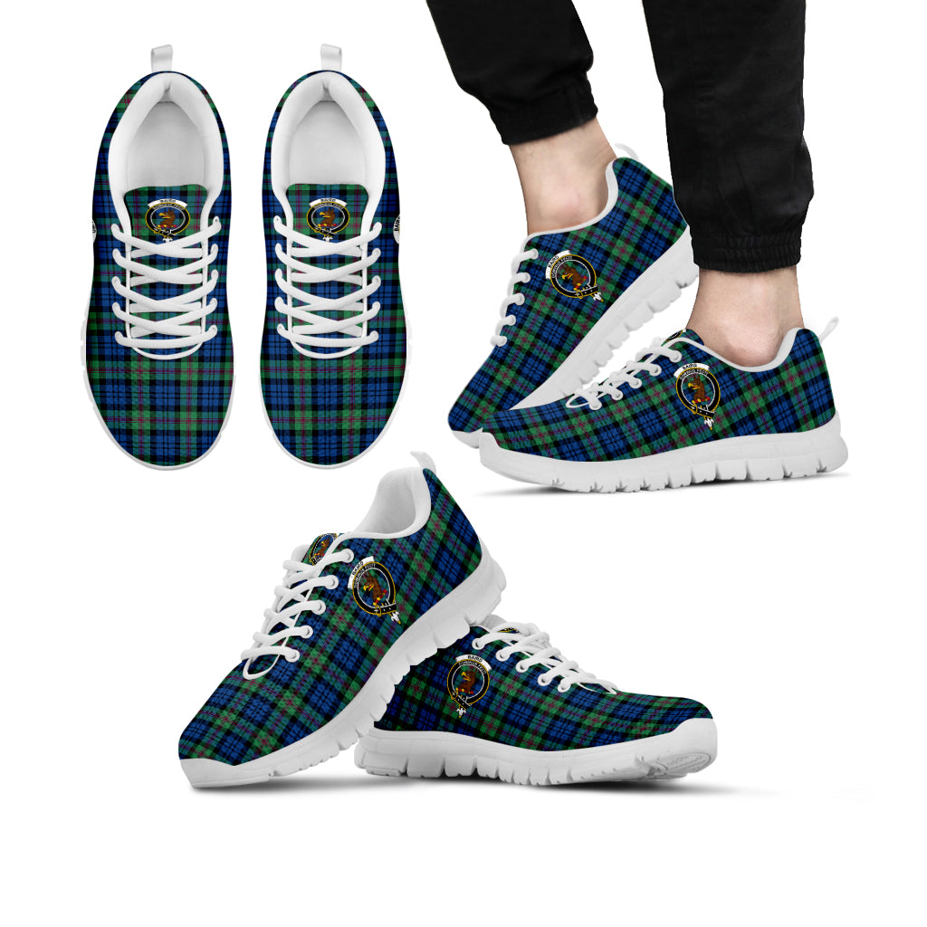 Baird Ancient Tartan Sneakers with Family Crest Kid's Sneakers - Tartan Vibes Clothing