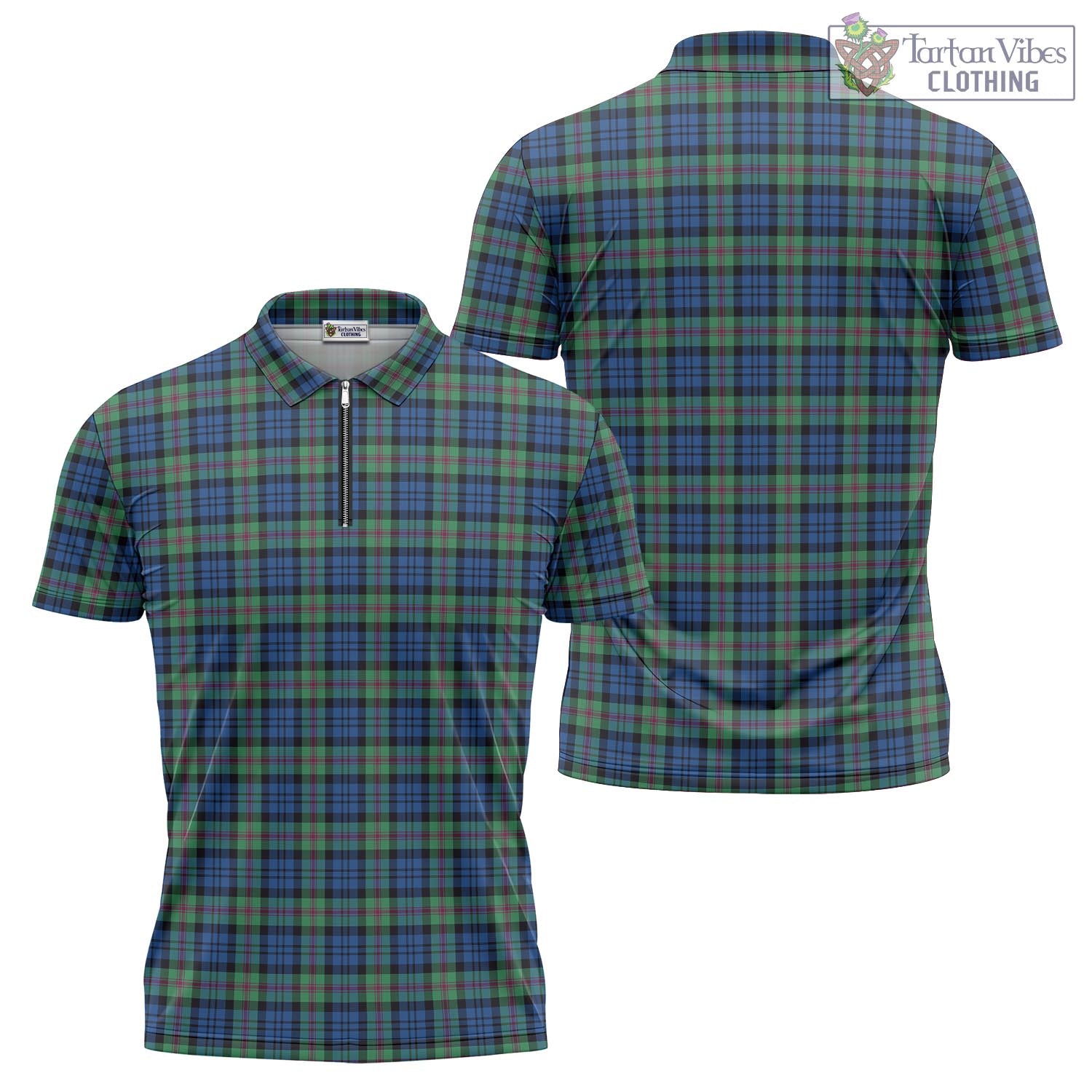 Tartan Vibes Clothing Baird Ancient Tartan Zipper Polo Shirt