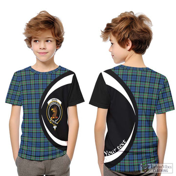 Baird Ancient Tartan Kid T-Shirt with Family Crest Circle Style