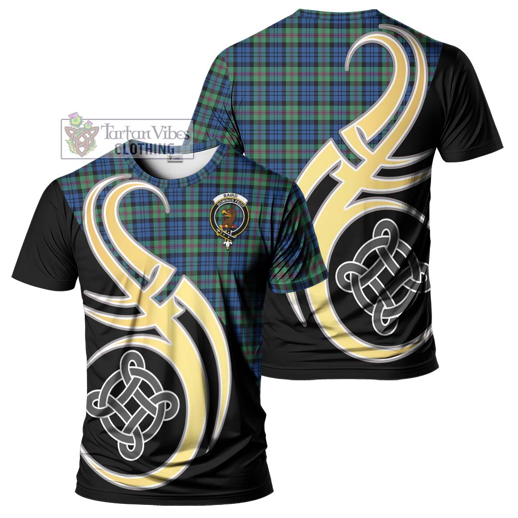 Tartan Vibes Clothing Baird Ancient Tartan T-Shirt with Family Crest and Celtic Symbol Style