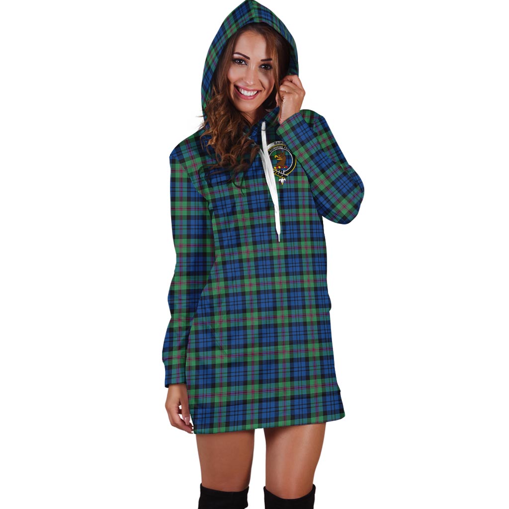 Baird Ancient Tartan Hoodie Dress with Family Crest - Tartan Vibes Clothing