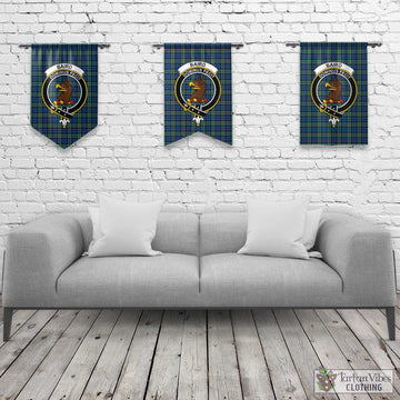 Baird Ancient Tartan Gonfalon, Tartan Banner with Family Crest