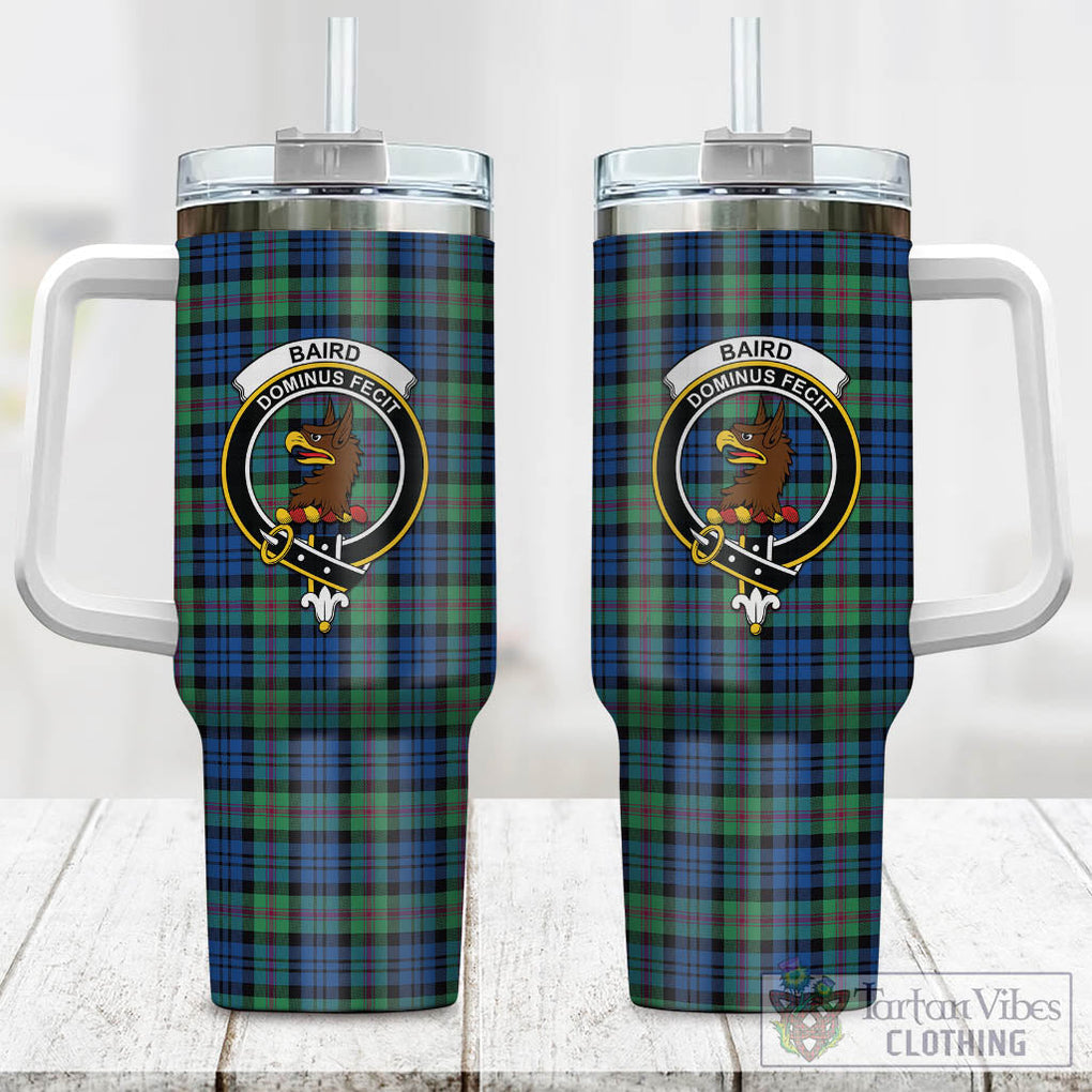 Tartan Vibes Clothing Baird Ancient Tartan and Family Crest Tumbler with Handle