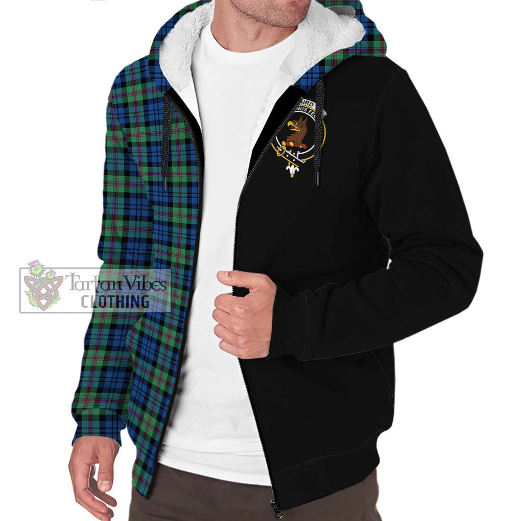 Baird Ancient Tartan Sherpa Hoodie with Family Crest and Half Of Me Style Unisex S - Tartanvibesclothing Shop