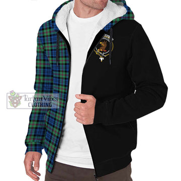 Baird Ancient Tartan Sherpa Hoodie with Family Crest and Half Of Me Style